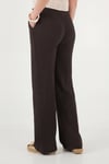 Lela Pamuklu Relaxed Fit Geniş Paça Müslin Kadın Pantolon 668YP5502 Acı Kahve