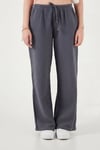 Lela Pamuklu Relaxed Fit Geniş Paça Müslin Kadın Pantolon 668YP5502 ANTRASİT