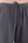 Lela Pamuklu Relaxed Fit Geniş Paça Müslin Kadın Pantolon 668YP5502 ANTRASİT