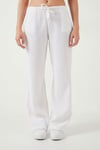 Lela Pamuklu Relaxed Fit Geniş Paça Müslin Kadın Pantolon 668YP5502 BEYAZ