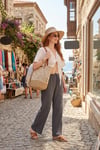 Lela Pamuklu Relaxed Fit Geniş Paça Müslin Kadın Pantolon 668YP5502 ANTRASİT