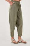 Lela Pamuklu Relaxed Fit Normal Bel Daralan Paça Bayan Pantolon 668YP5198 HAKİ