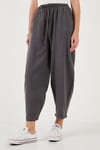 Lela Pamuklu Relaxed Fit Normal Bel Daralan Paça Bayan Pantolon 668YP5198 ANTRASİT