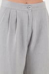 Lela Pamuklu Relaxed Fit Yüksek Bel Bol Paça Bayan Pantolon 673P1011 GRİ