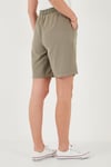 Lela Pamuklu Relaxed Fit Yüksek Bel Cepli Mini Bayan Şort 668YP5384 HAKİ