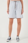 Lela Pamuklu Relaxed Fit Yüksek Bel Cepli Mini Bayan Şort 668YP5384 BEBE MAVİ