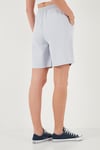Lela Pamuklu Relaxed Fit Yüksek Bel Cepli Mini Bayan Şort 668YP5384 BEBE MAVİ