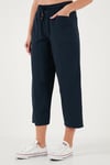 Lela Pamuklu Relaxed Fit Yüksek Bel Geniş Kısa Paça Bayan Pantolon 668YP5318 LACİVERT