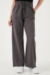 Lela Pamuklu Relaxed Fit Yüksek Bel Geniş Paça Bayan Pantolon 668YP5275 ANTRASİT