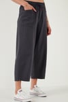 Lela Pamuklu Relaxed Fit Yüksek Bel Geniş Kısa Paça Bayan Pantolon 668YP5318 ANTRASİT