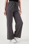 Lela Pamuklu Relaxed Fit Yüksek Bel Geniş Paça Bayan Pantolon 668YP5275 ANTRASİT