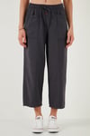 Lela Pamuklu Relaxed Fit Yüksek Bel Geniş Kısa Paça Bayan Pantolon 668YP5318 ANTRASİT