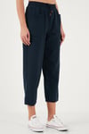 Lela Pamuklu Relaxed Fit Yüksek Bel Geniş Kısa Paça Bayan Pantolon 668YP5318 LACİVERT