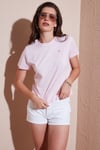 Lela Pamuklu Slim Fit Bisiklet Yaka Minimal İşleme Detaylı Bayan T Shirt 5866398 PEMBE