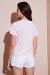 Lela Pamuklu Slim Fit Bisiklet Yaka Minimal İşleme Detaylı Bayan T Shirt 5866398 PEMBE