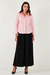 Lela Pamuklu Slim Fit Klasik Yaka Bayan Gömlek 6777423 Şeker Pembe