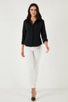 Lela Pamuklu Slim Fit Klasik Yaka Bayan Gömlek 6777423 SİYAH
