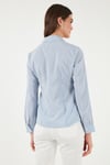 Lela Pamuklu Slim Fit Klasik Yaka Bayan Gömlek 6777423 MAVİ