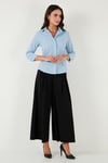 Lela Pamuklu Slim Fit Klasik Yaka Bayan Gömlek 6777423 BEBE MAVİ