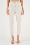 Lela Pamuklu Slim Fit Normal Bel Düz Paça Bayan Pantolon 668Y5121 TAŞ