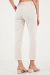 Lela Pamuklu Slim Fit Normal Bel Düz Paça Bayan Pantolon 668Y5121 TAŞ