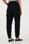 Lela Pamuklu Standart Fit Normal Bel Lastikli Paça Kemerli Jogger Bayan Pantolon 668YP5045 SİYAH