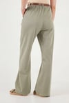 Lela Pamuklu Wide Leg Yüksek Bel Geniş Paça Kemerli Bayan Pantolon 668YP5429 HAKİ
