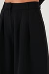 Lela Pile Detaylı Wide Leg Yüksek Bel Geniş Paça Bayan Pantolon 6522016 SİYAH