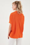 Lela Polo Yaka Kısa Kollu Relaxed Fit Bayan Bluz 66904862S4 ORANJ