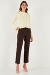 Lela Premium Pile Detaylı Regular Fit Yuvarlak Yaka Triko Bayan Hırka 680HI00038 SARI