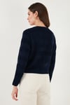 Lela Premium Regular Fit Bisiklet Yaka Düğmeli Dokulu Triko Bayan Hırka 680HI00337 LACİVERT