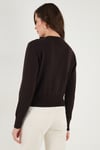 Lela Premium Regular Fit Yuvarlak Yaka Crop Triko Bayan Hırka 680HI00110 KAHVE