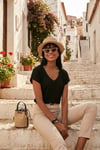 Lela Rahat Kesim Esnek V Yaka Kadın Bluz 5865039 SİYAH