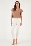 Lela Rahat Kesim Esnek V Yaka Kadın Bluz 5865039 CAMEL