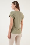 Lela Rahat Kesim Esnek V Yaka Kadın Bluz 5865039 Olive