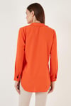 Lela Regular Fit Arkası Uzun Yazlık Bayan Gömlek 611BG9741 ORANGE