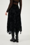 Lela Regular Fit Asimetrik Çiçek Dokulu Fermuarlı Midi Boy Bayan Etek 59137182 SİYAH