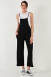Lela Regular Fit Ayarlanabilir İp Askılı Bahçıvan Kadın Tulum 5865789 SİYAH
