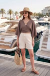 Lela Regular Fit Bağlamalı Crop Kadın Kimono 668YL2783 AÇIK KAHVE