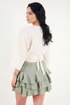 Lela Regular Fit Bağlamalı Crop Kadın Kimono 668YL2783 TAŞ