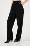 Lela Regular Fit Beli Büzgülü Kısa Kollu Kadın Takım 6928870 SİYAH