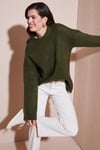 Lela Regular Fit Bisiklet Yaka Basic Triko Bayan Kazak 4616213 HAKİ