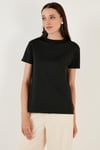 Lela Regular Fit Bisiklet Yaka Bayan T Shirt 5865400 SİYAH