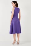 Lela Regular Fit Bisiklet Yaka Cepli Pileli Midi Boy Abiye ve Mezuniyet Kadın Elbise 6111963 EFLATUN