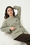 Lela Regular Fit Bisiklet Yaka Kemer Detaylı Bayan Trençkot 6927672 HAKİ