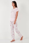 Lela Regular Fit Bisiklet Yaka Kısa Kollu Pijama Takım Bayan Pijama Takımı 6097310 TOZ PEMBE