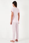 Lela Regular Fit Bisiklet Yaka Kısa Kollu Pijama Takım Bayan Pijama Takımı 6097310 PEMBE