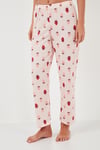 Lela Regular Fit Bisiklet Yaka Kısa Kollu Bayan Pijama Takımı 65770105 KIRMIZI