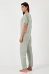 Lela Regular Fit Bisiklet Yaka Kısa Kollu Bayan Pijama Takımı 65790130 ELMA YEŞİLİ