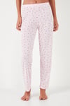 Lela Regular Fit Bisiklet Yaka Kısa Kollu Pijama Takım Bayan Pijama Takımı 6097310 PEMBE